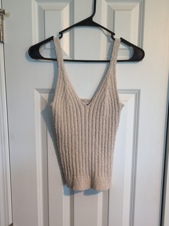 Fashion Nova Tops - Fashion Nova Cream Ribbed Knit Tank